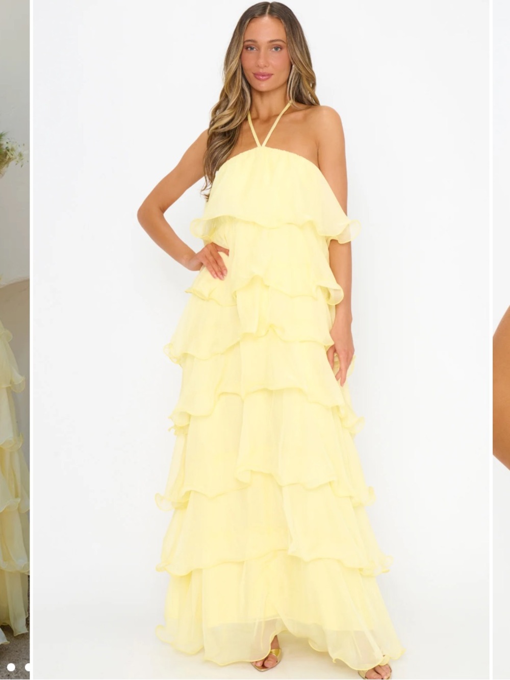Show Me Your MuMu Kelsey Maxi in Pale Yellow Chiffon